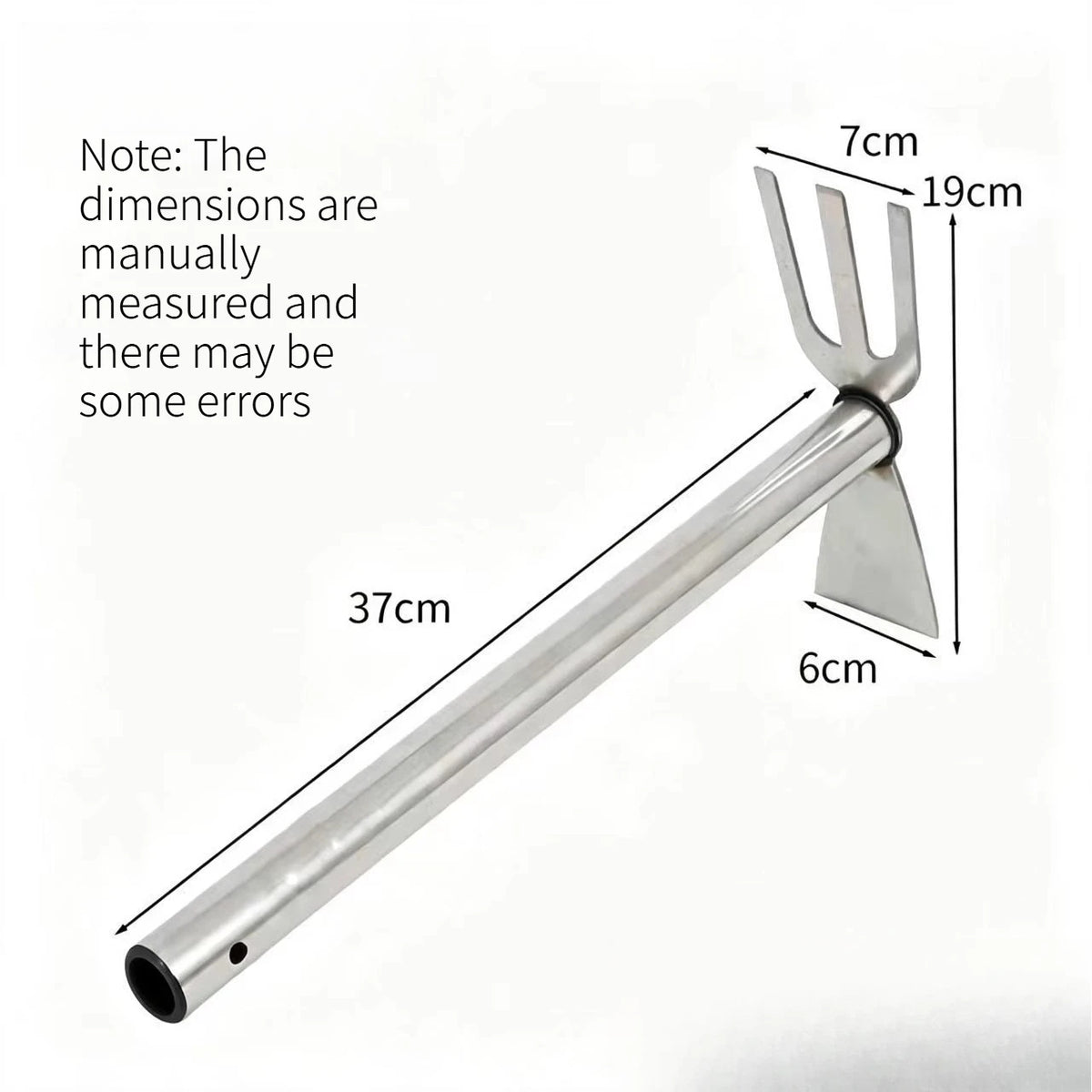 1PC Stainless Steel Two-in-one Garden Hoe Portable Hand Tool for Home Gardening Weeding Digging and Planting Work Quake hoe rake