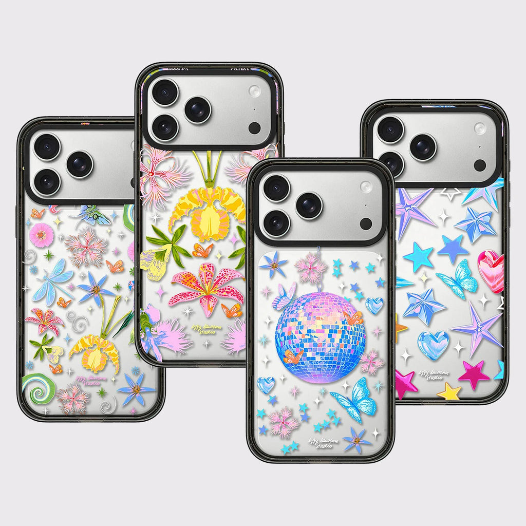 Dancing Lights Multicolor Impact Black Border Magnetic Phone Case Cover for IPhone 13 14 15 16 17 18 Pro Max Case Quake