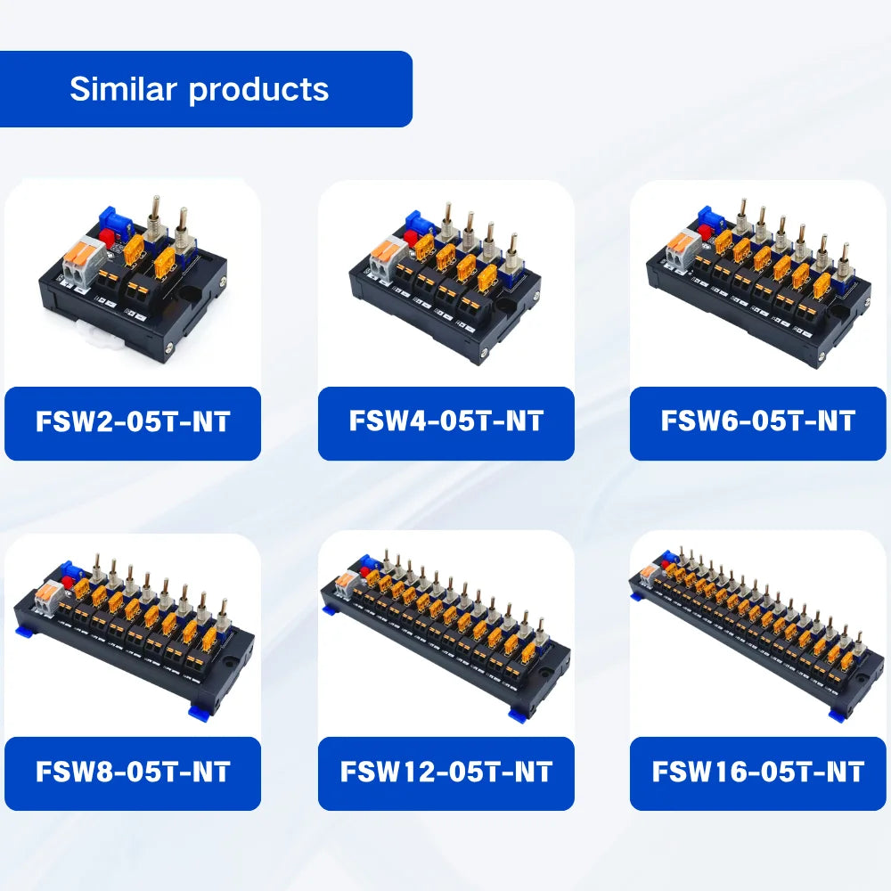 DC Power Distributor Module 2~16 Ways Toggle Switch Built-in Fuse LED Indicator Power Supply Splitter Quake