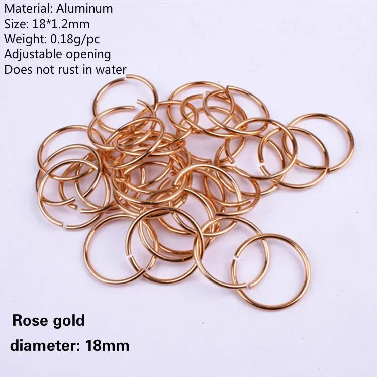 50Pcs Mix Color Hair Braids Dreadlock Beads Hair Cuffs Rings Tube Accessories Opening Hoop Circle 14-18mm Inner Hole Hair Rings Quake 50pcs 14mm NO.6