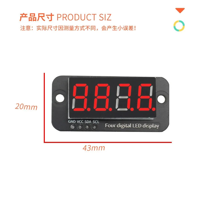 The- TM1650 four-digit -LED digital tube display module is compatible with the arduino development board kit ESP32 Quake