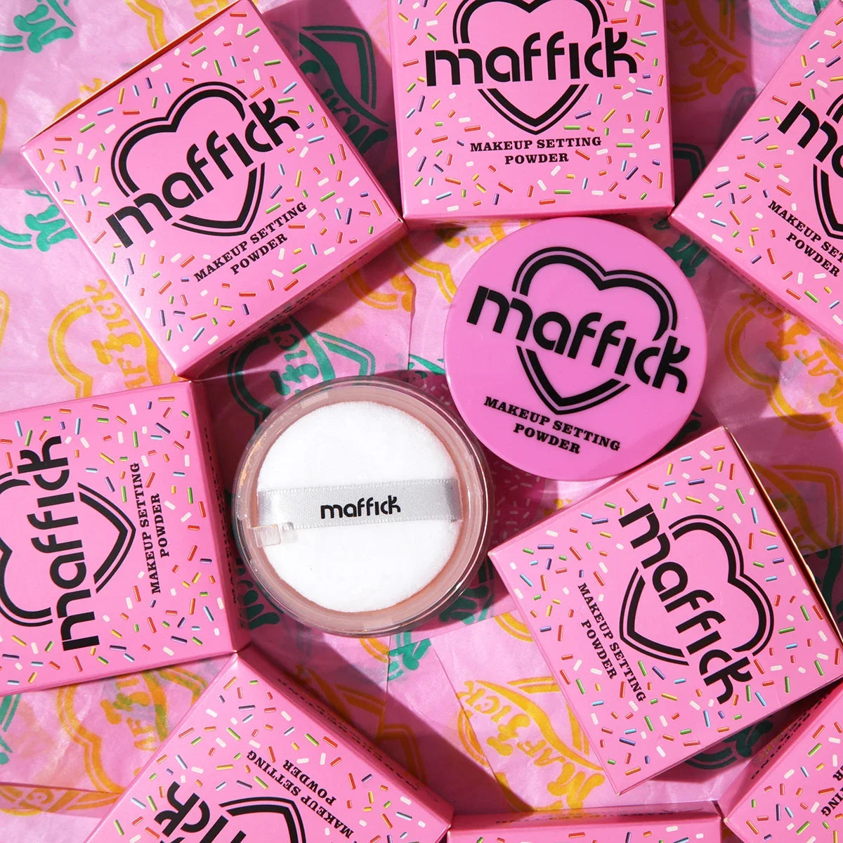 Heart Loose Powder for Girls, Vitality Skin, Softening Air Powder, Oil Control, Sweatproof, Waterproof Makeup Powder Quake