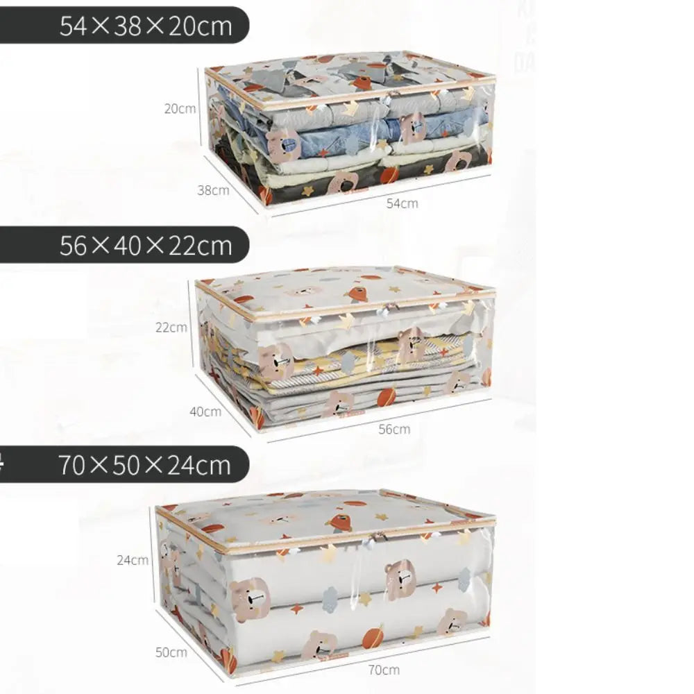 New Three-Dimensional Storage Bag Dustproof Large Capacity Clothes Organizer Transparent Waterproof Quilt Bag Household Quake