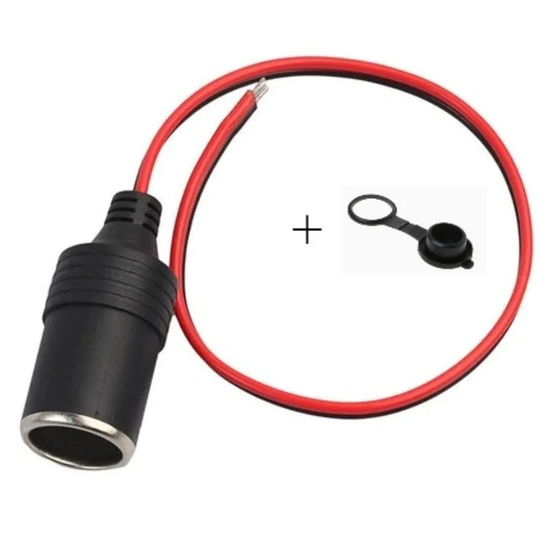 Universal 12-24V Vehicle Power Extension Cable 12AWG Pure Copper Cigarette Lighter Cord with Fuse for RV Camper Marine Boat Use Quake
