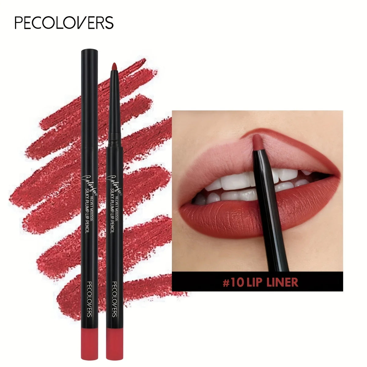 Nude Brown Lip Liner Pencil Lipstick Matte Smooth Waterproof Lipliner Long Lasting Non-stick Cup Lipstick Pen Beauty Makeup Quake 10