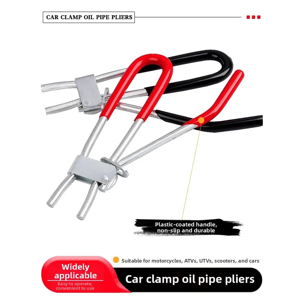 For Motorcycles Non Slip Handle Hose Clamp Pliers Black Handle Professional Brake Fuel Hose Tool Automotive Repair Quake