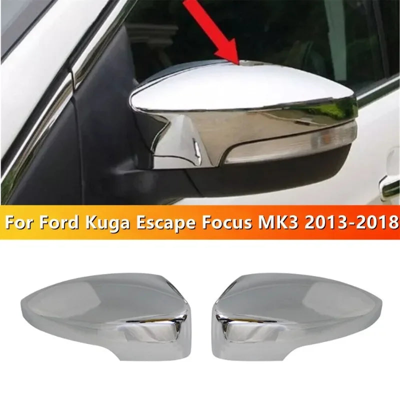 For Ford Kuga Escape 2013-2018 EcoSport Focus Car Sticker Rearview Side Mirror Cover Wing Cap Exterior Door Rear View Case Trim Quake Default Title