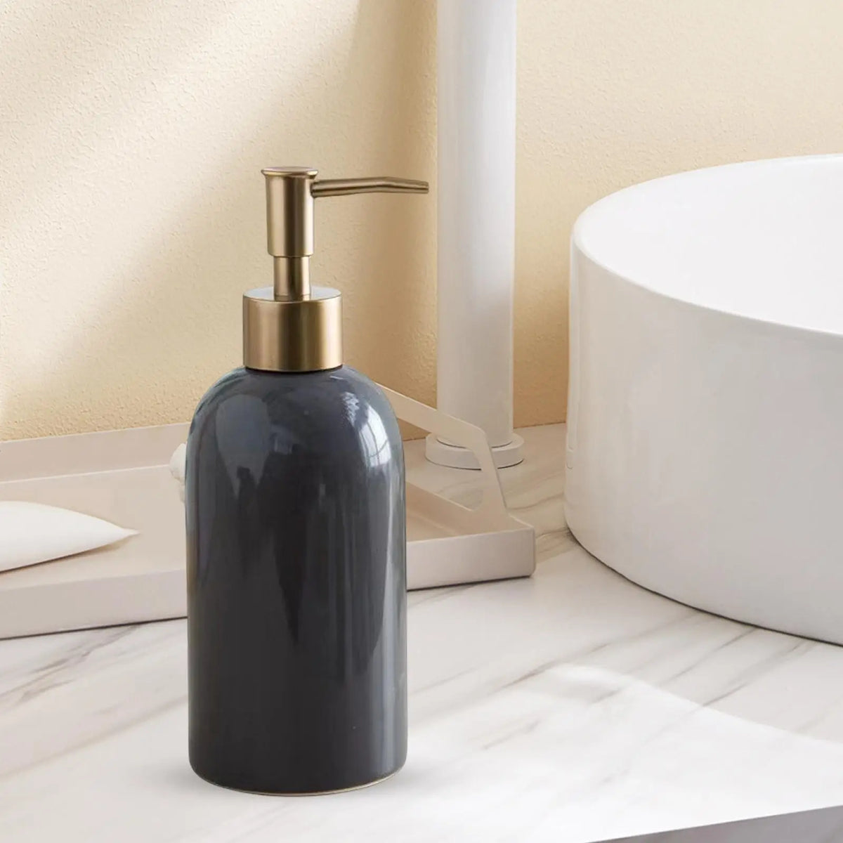 Travel Hand Liquid Pump Bottle Bedroom Replacement Ceramic Soap Dispenser for Makeup Quake