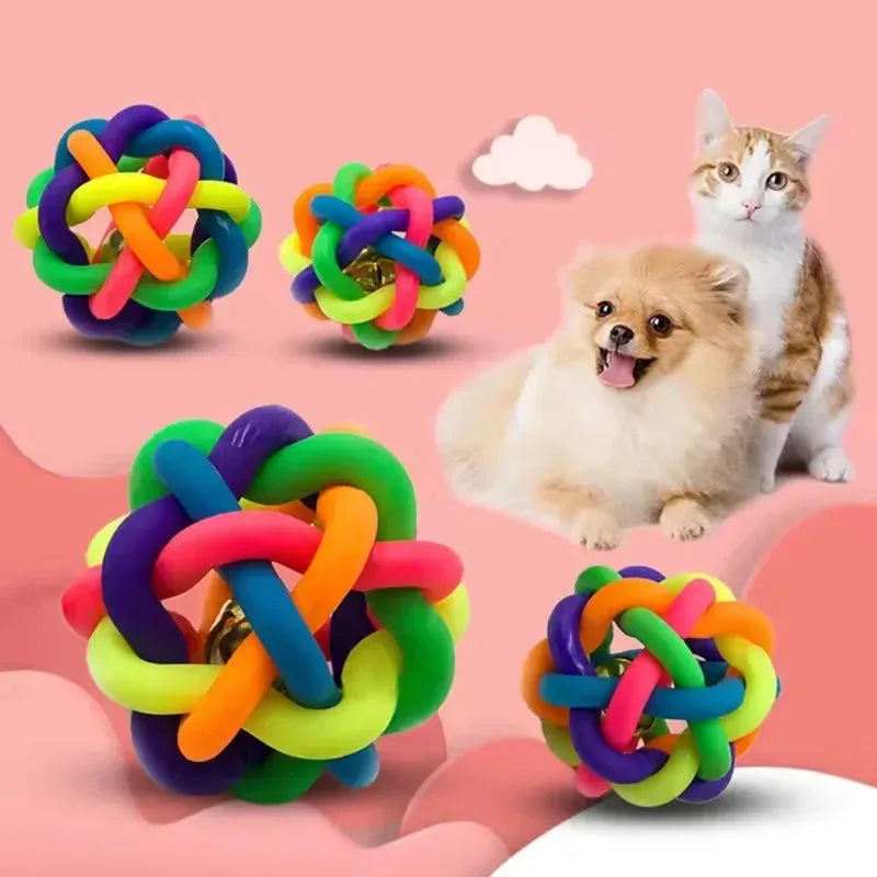 1Pcs Color Ringtone Toy Ball Colorful Training Daily Chew Ball Squeaking Sound Pet Cat Dog Interactive Toy Quake