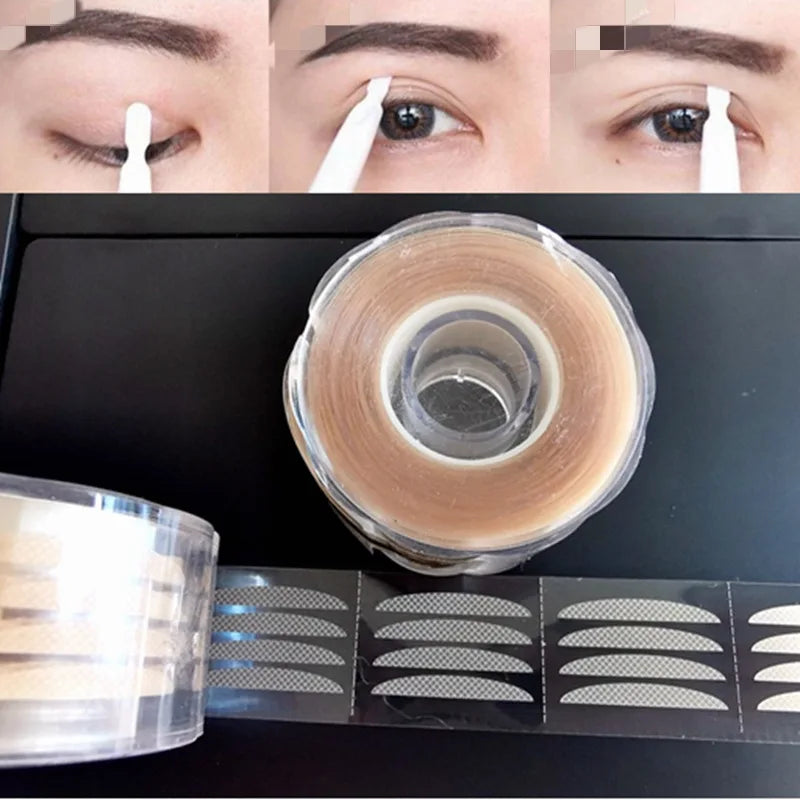 360/600pcs Invisible Double Eyelid Tape Heart Round Roll Mesh Breathable Invisible Double Eyelid Patch Clear Big Eye Beauty Tool Quake