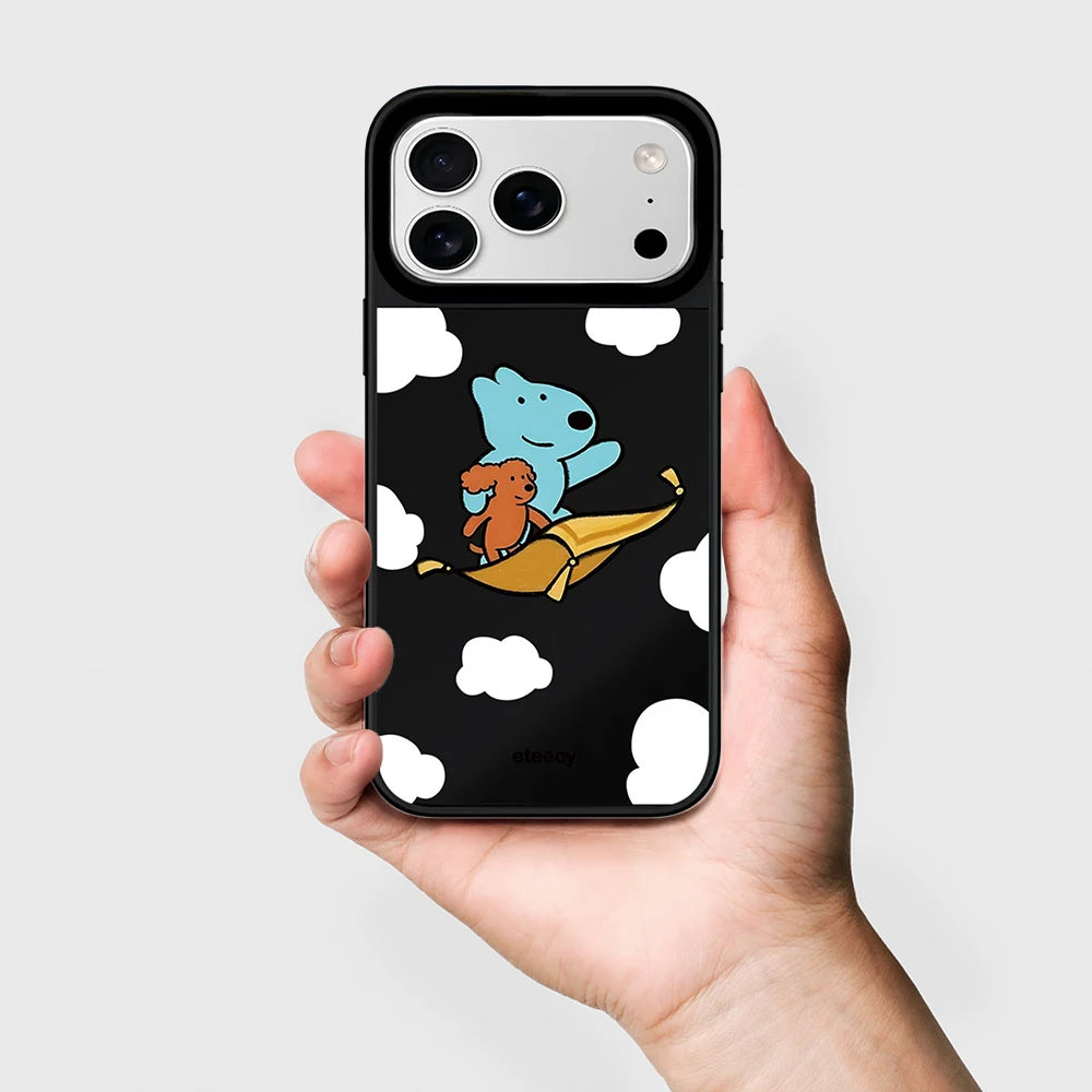 6090498 Mirror Surface Magnetic Phone Case Cover for IPhone 13 14 15 16 17 18 Pro Max Case Cartoon Quake