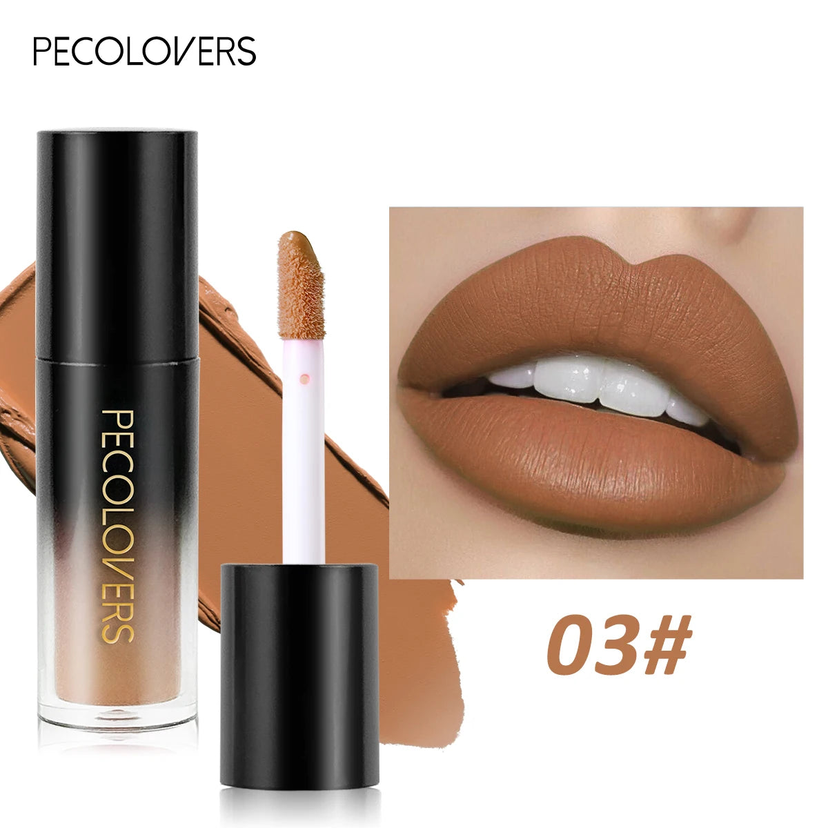 Multiple Colors Matte Velvet Lip Gloss, Waterproof Long-lasting Non-stick Cup,smooth Lipstick To Apply High Color Rendering Quake 03