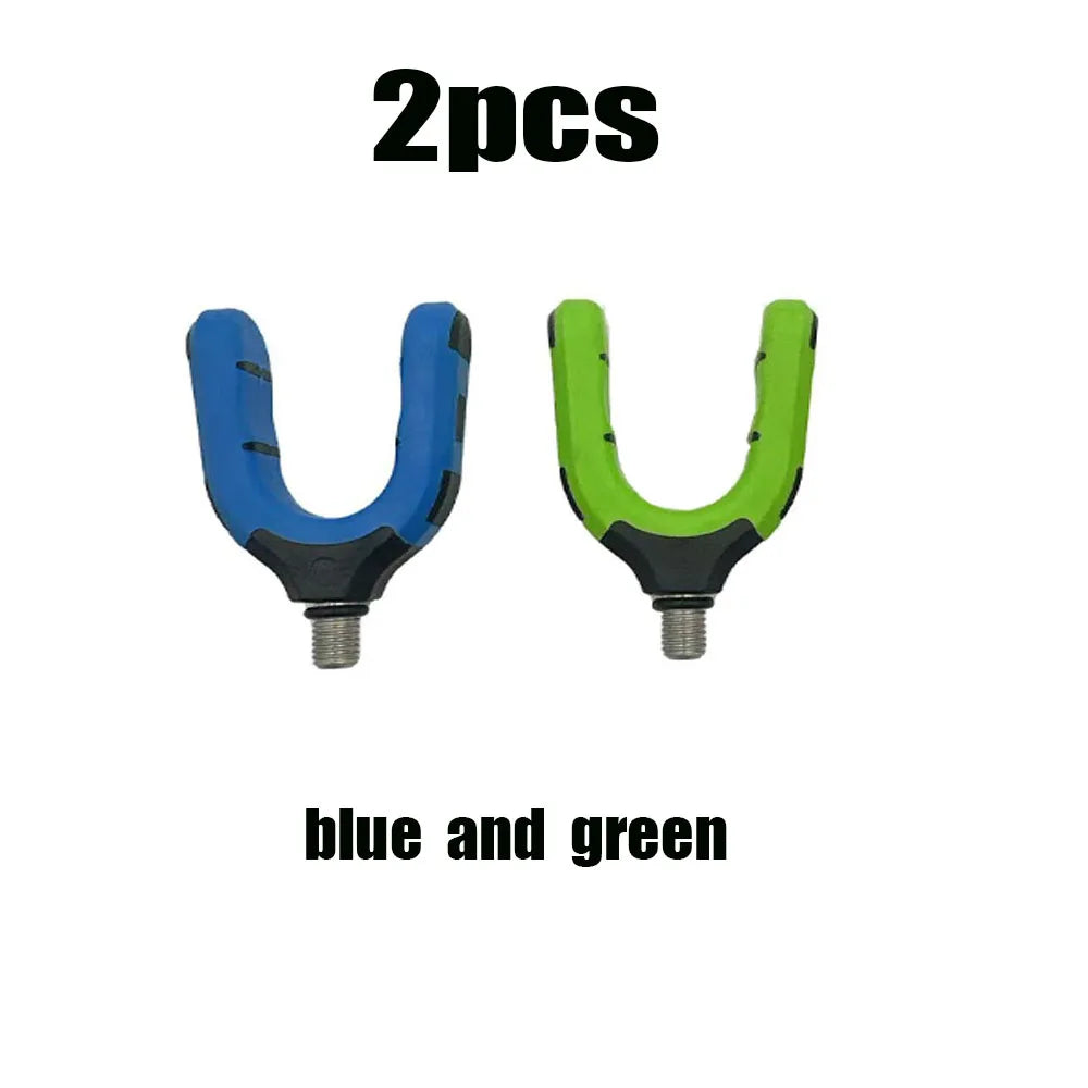 1Pc Rigtrip Heavy-Duty Carp Fishing Rod Rest Head Gripper Holder with Screw Thread, Non-Slip Grip Base - Compatible with Rod Pod Quake Lvlan2Pcs