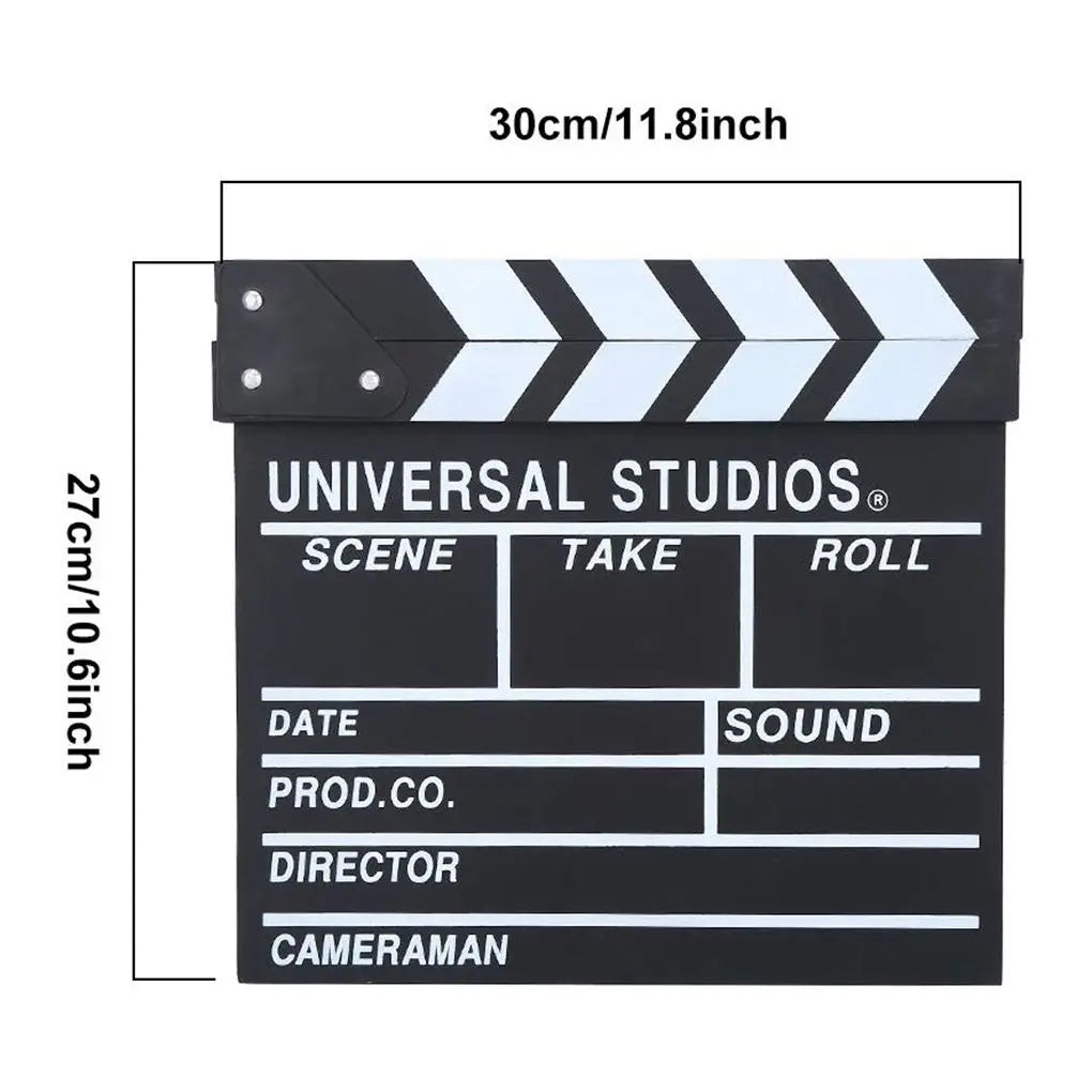 30 x 27cm Vlog Recording Director Photography Prop TV Movie Video Scene Clapperboard Clapboard Quake Black -30x27cm-
