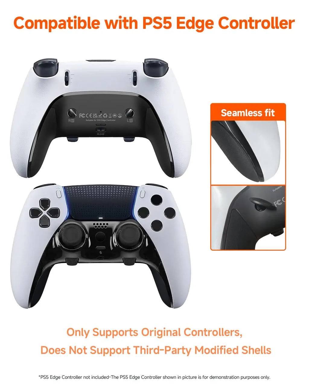 3-in-1 PS5 EDGE Elite Handle Grip Accessory DS5Edge Removable Case Decorative Sheet Quake