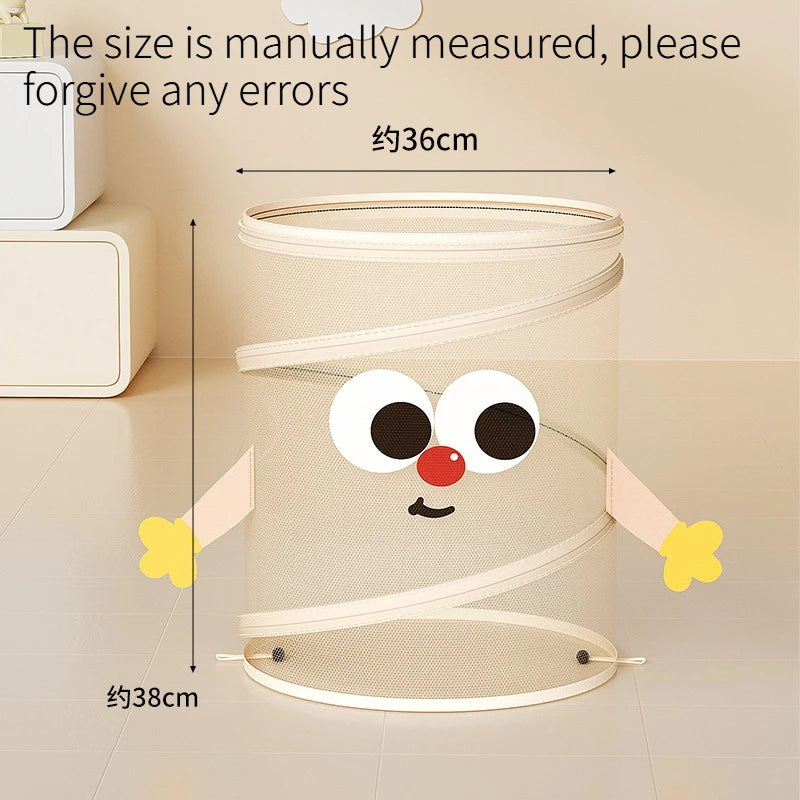 Household High Appearance Round Laundry Basket Large Capacity Drawstring Clothes Storage Bin Home Daily Sundries Organizer Quake No cover