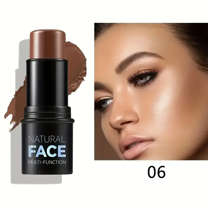 Natural Face Highlighter Concealer,Waterproof Face Contour Pen, Easily Sculpt Your Fface to Create a Perfect Light Makeup Effect Quake 06