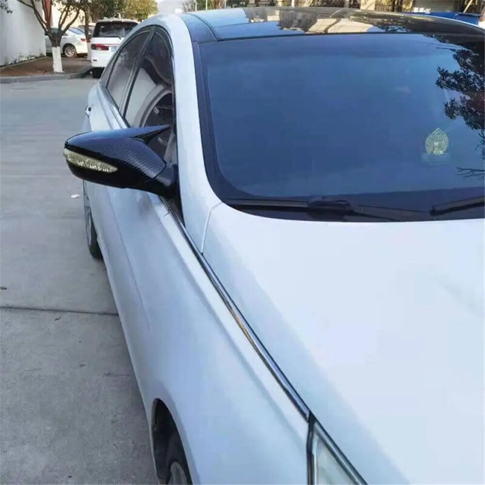 For Hyundai Sonata DN8 2011-2014 Rearview Side Mirror Cover Wing Cap Exterior Door Rear View Case Trim Shell Carbon Fiber Look Quake