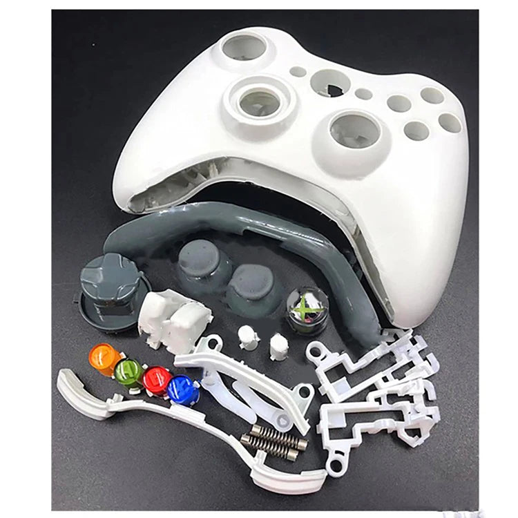 Full Hard Case Housing Shell Buttons Mod Kit Component Cover for Xbox 360 Game Controller Quake WHITE