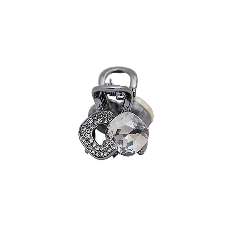 Exquisite Small Crystal Rhinestone Hair Claw Alloy Bangs Hairpin Women Forehead Bang Side Clip Princess Head Hair Accessories Quake
