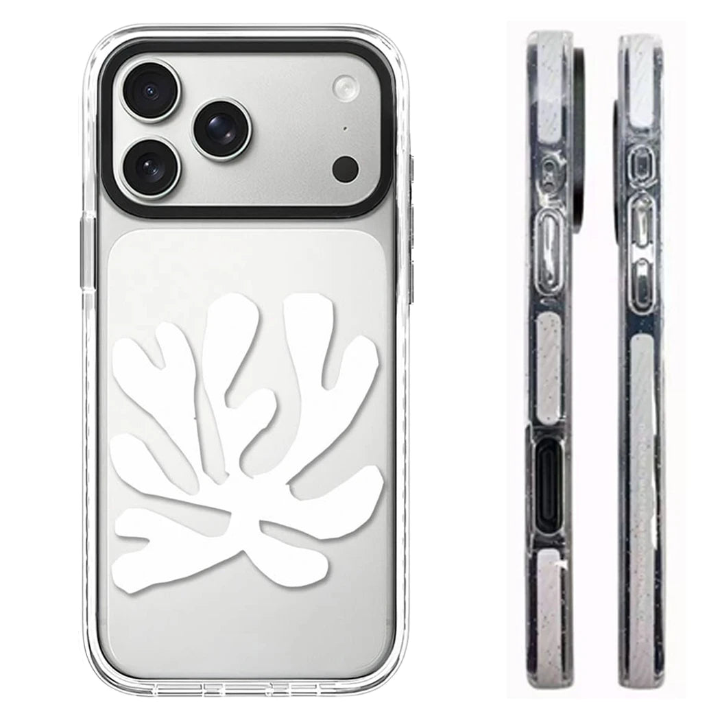 608246 White Border Magnetic Phone Case Cover for IPhone 14 15 16 17 18 Pro Max Case Quake white (MagSafe) 3 iPhone 15