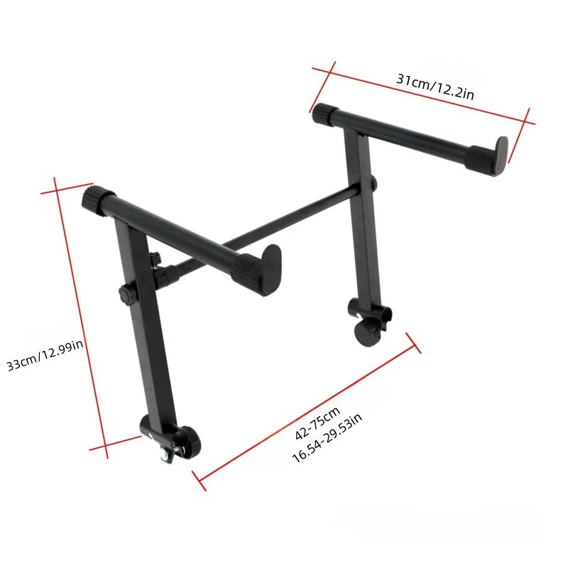 Universal Extension Adapter Second Tier Stand for Electronic Piano Keyboard Stand Rack Holder Adjustable Width 42-75cm Quake
