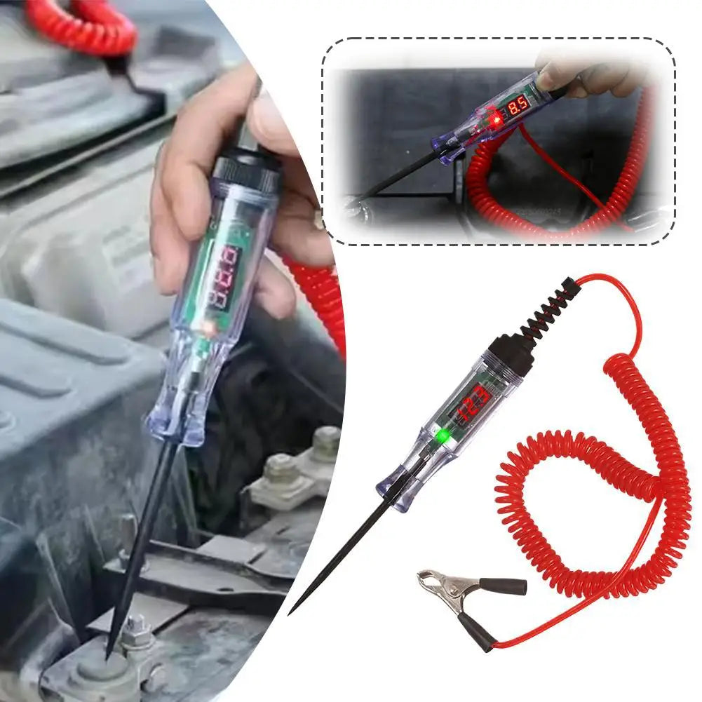 Auto Voltage Tester Pen 3V-90V DC Digital Display Circuit Probe with Fuse Checker for Car Truck Motorcycle Electrical Test Quake