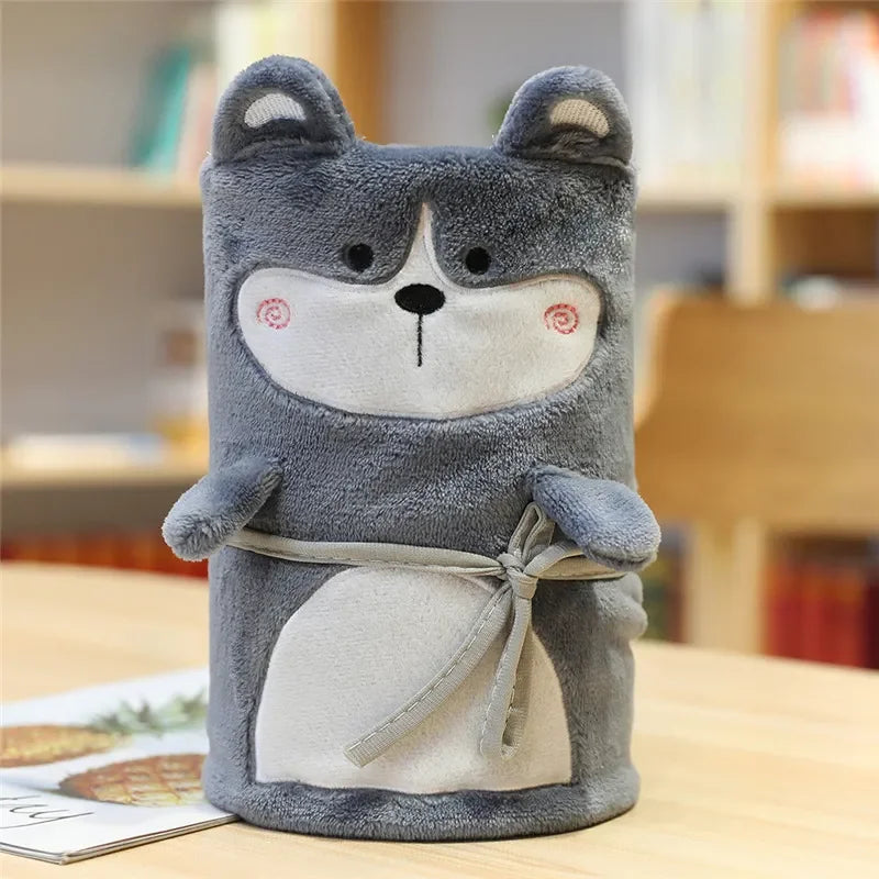 vvocci Baby Blankets Warm Fleece Thermal Newborn Soft Stroller Sleep Cover Cartoon Beanie Infant Bedding Swaddle Kids Bath Towel Quake B124 Husky 100x80cm