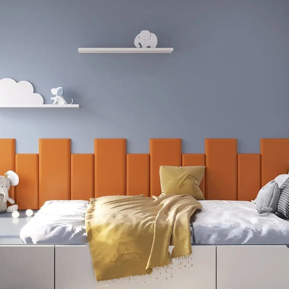 2pcs Self Adhesive 3D Wall Sticker Soft Bag Design Leather Soft Wall Panels 10mm Thick Anti-collision Headboard Protection Quake