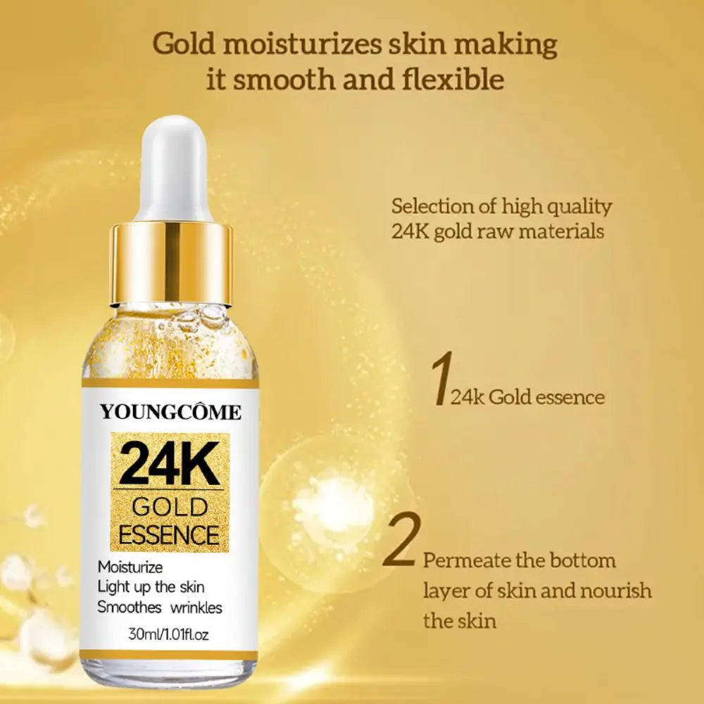 24K Anti Aging Face Lifting Nourishing Repair Collagen For Smooth Supple Skin Gold Facial Serum Deeply Nourishes The Skin Quake