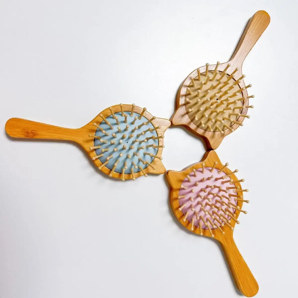 1pc Air Cushion Wood Scalp Massage Hair Comb Cute Cartoon Small Portable Combs Women Girls Bamboo Sandalwood Hair Styling Tools Quake