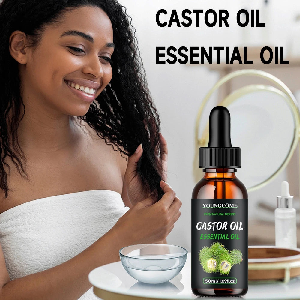 Natural castor oil essential oil,Repairs Damaged Hair Improves Hair Quality Moisturizes Hair Care oil DeepMoisturizing Care Quake