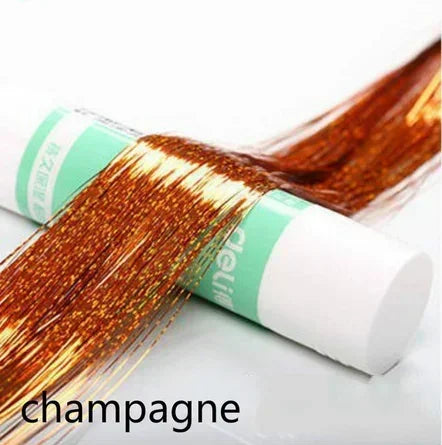 93cm/100cm Holographic Hair Extensions Accessories Glitter Hair Tinsel Sparkle Shiny 120 Strands Bling Twinkle Hair Extensions Quake No 6 100 cm