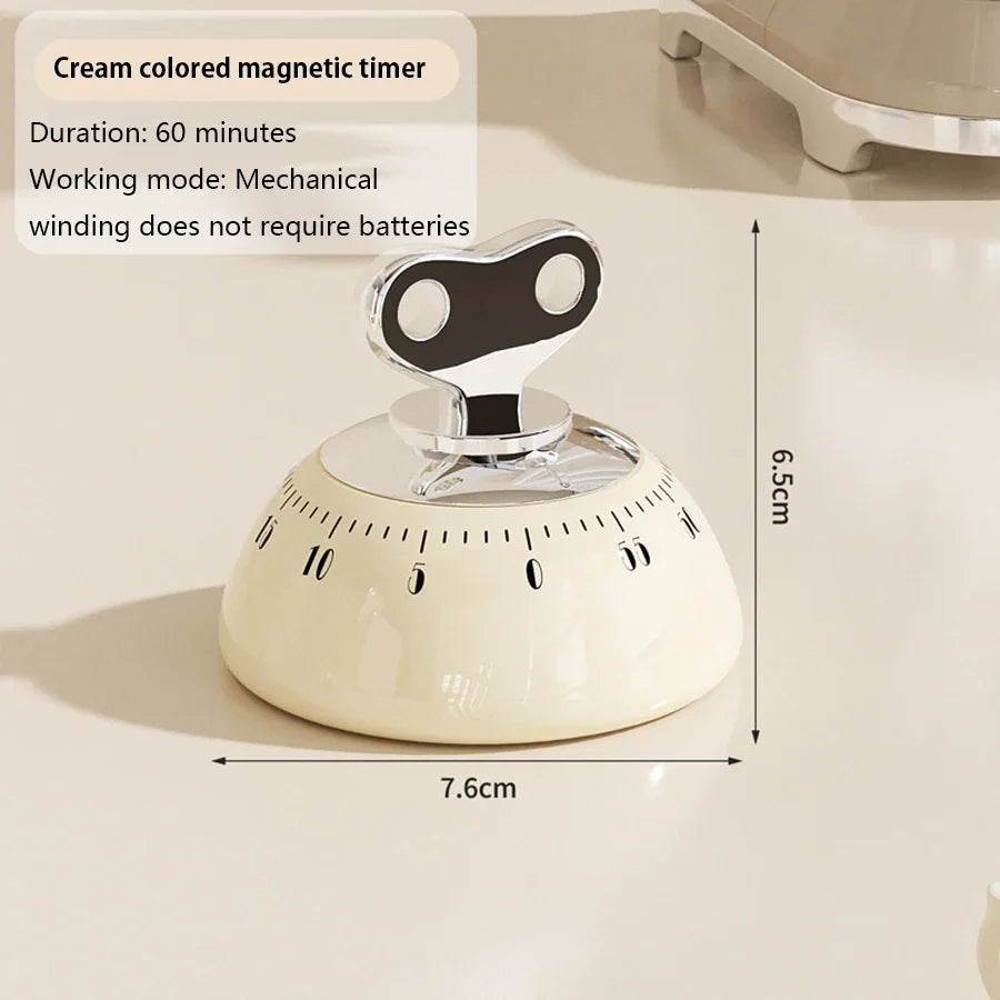 Digital Kitchen Timer Mechanical Spring Operated Timer for Cooking And Baking Quake White