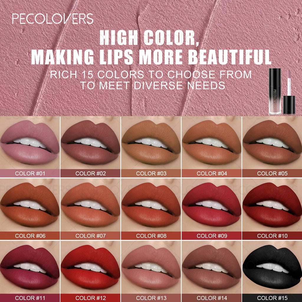 1 Pcs Multiple Colors Matte Velvet Lip Gloss, Waterproof Long-lasting Non-sticky, Smooth Lipstick, High Color Rendering Quake