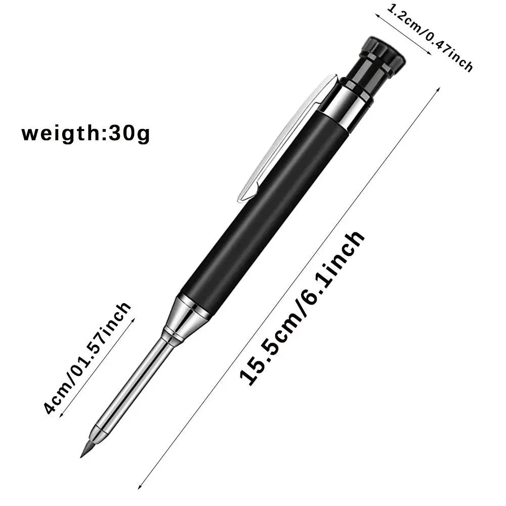 All Metal Deep Hole Marking Pencil 2.8mm Deep Hole Marking Woodworking Pencil Built-in Sharpener Long Head Quake