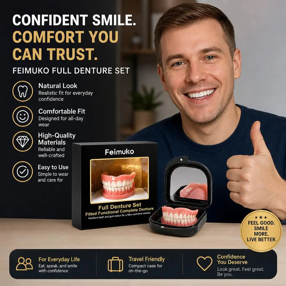 Silicone Fake Teeth Braces Immediate Dentures Comfort Fit Natural Instant Confidence Smile Oral Care for Edentulous Adults Quake