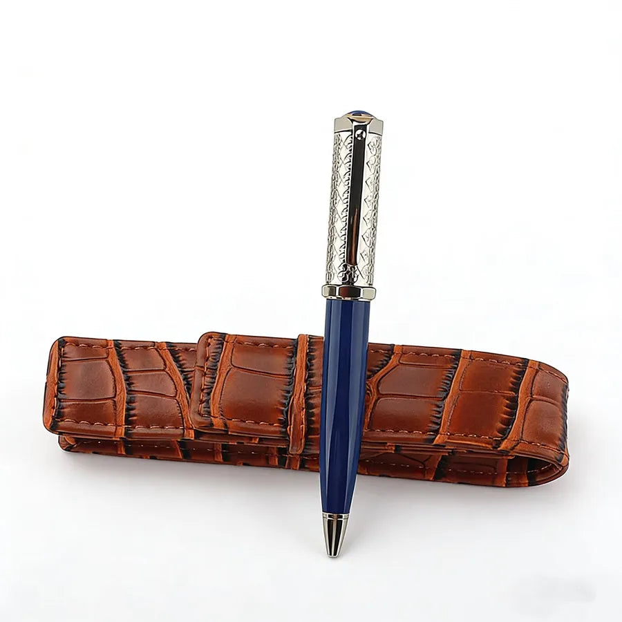 Luxury Retractable Ballpoint Pen,Metal Engraved Pattern Business Office Signature Pen, Smooth Writing School Stationery Supplies Quake 159-6