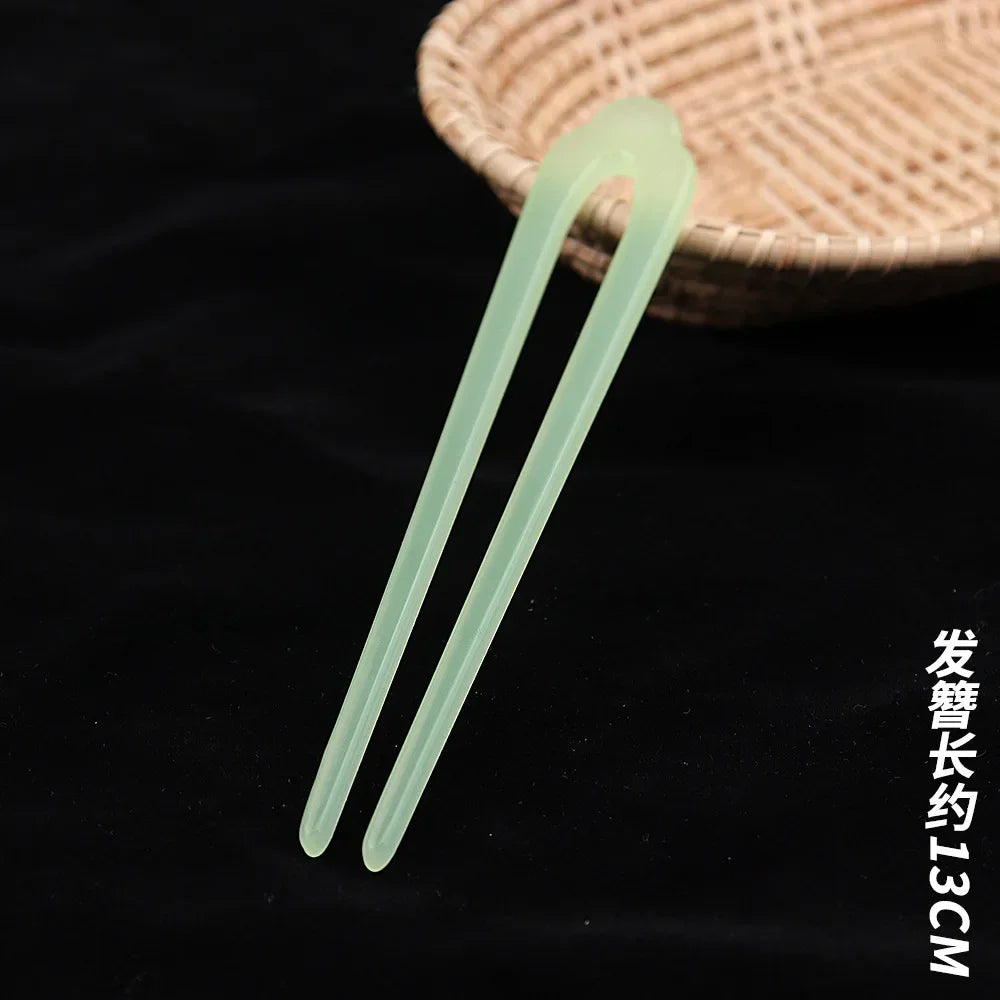 Simple Transparent Hairpin Chopstick Vintage Elegant Hair Stick Ancient Style Ornament Pan Hair Headdress Hair Style Accessories Quake 3