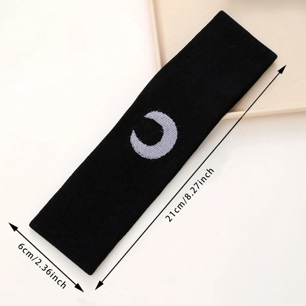 Street Style Personalized Star and Moon Headband Knitted Breathable Butterfly Embroidery Head Scarf for Running Yoga and Sports Quake moon black