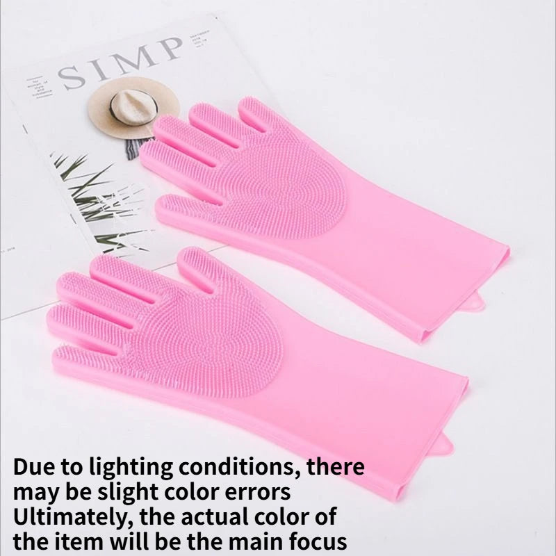 Silicone Pet Bath Gloves Anti Scratch Bite Resistant Dog Cat Massage Brush Hair Removal Grooming Deep Cleaning Washing Gloves Quake 1pair 2pcs 1