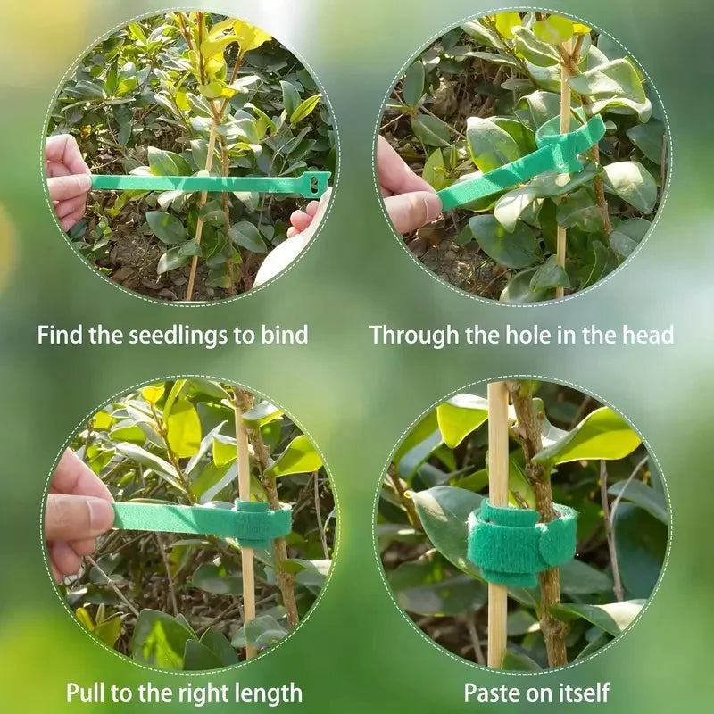 50/100Pcs Reusable Adjustable Non-Slip Nylon Plant Ties Perfect for Climbing Plants Support and Gardening Maintenance Tool Safe Quake