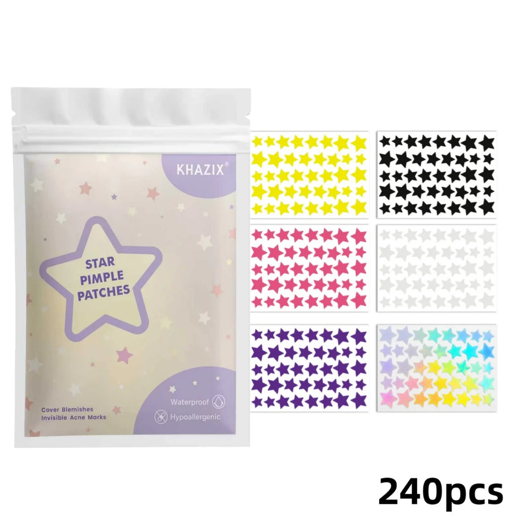 240pcs Star Pimple Patches For Face Hydrocolloid, Absorbing Cover, Tea Tree, Hydrocolloid Acne Patch, Cute Star Pimple Quake 240pcs