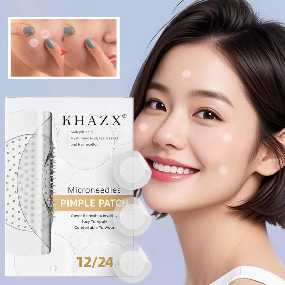 12/24PCS Micro Needle Pimple Patch Hydrocolloid Micropoint Pimple Patch For Reduce Redness And Promote Accelerated Healing Quake
