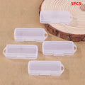 -5 PCS Transparent PC USB Flash Drive Cases Contemporary Style Storage Boxes With Lids For OTG Rotating Drives Quake 5PCS