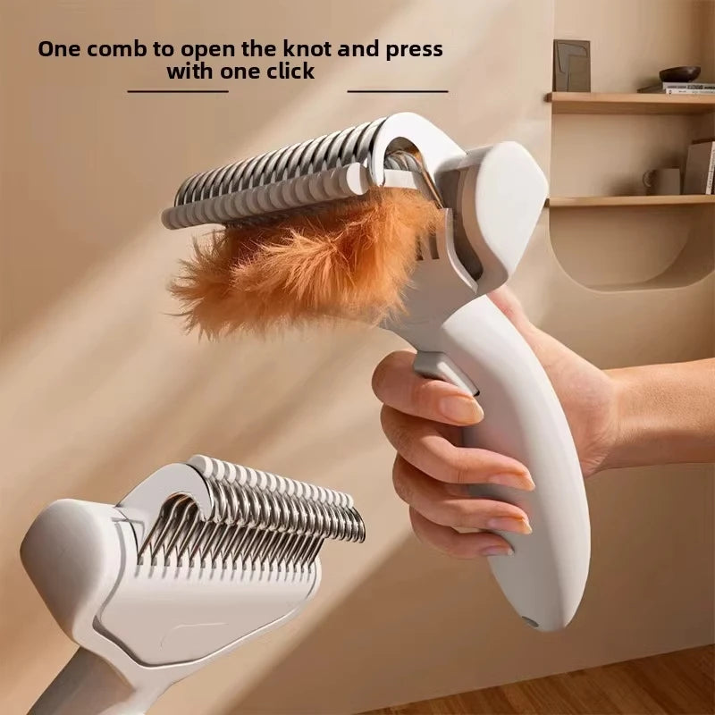 Stainless Steel Dog Hair Removal Brush Comb Pet Hair Remover Brush For Dogs Grooming Tools Pets Dematting Comb Dogs Accessories Quake