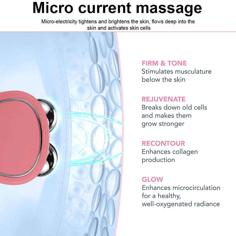 Mini Microcurrent Facial Device+Facial Serum Kit,EMS Face Lift Massager Face Sculpting Beauty Tool Rejuvenation Tighten Skincare Quake
