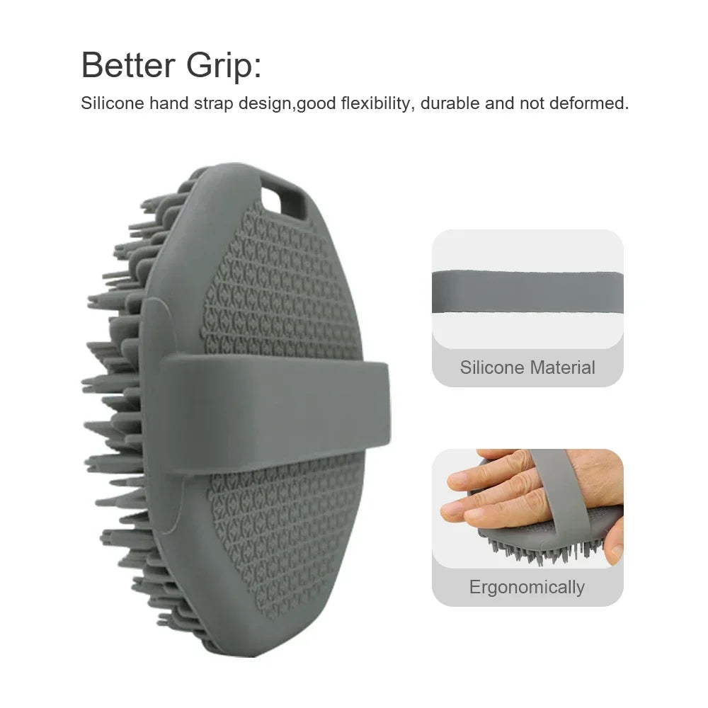 vvocci Soft Silicone Body Scrubber with Ergonomic Handle – Portable Shower Massage Brush for Exfoliating & Cleaning Quake