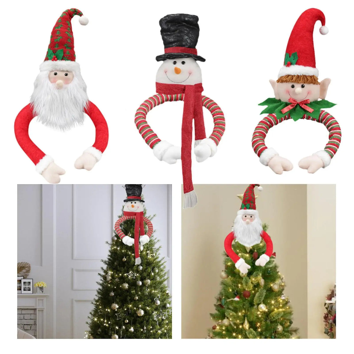 Christmas Tree Topper Doll Decoration Multifunctional Plush Fabirc for Holiday Decor Adorable Stylish Handmade Accessories Quake