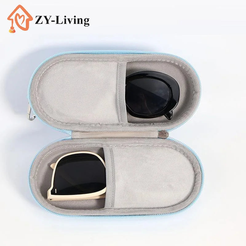 Portable Simple Hard Shell Double Glasses Case Dual Sunglasses Cases Double Eyeglass Storage Box For Women Men Quake